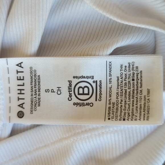 Athleta Signature Rib Crop Tee - White S - Picture 4 of 4